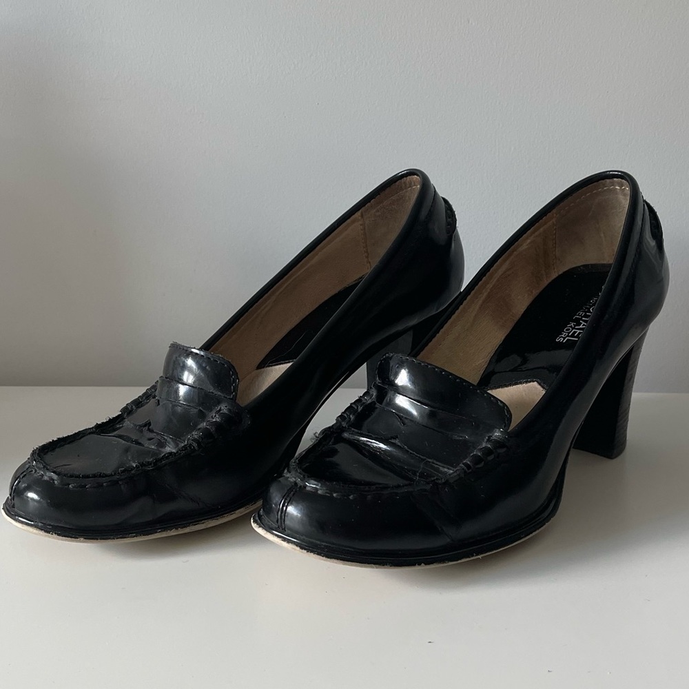 💯 3/30$ Michael Kors Patent Leather Block Heel Loafer
